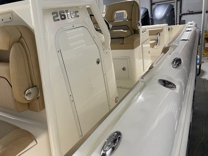 Marine gelcoat restoration and boat detailing result by Aces Detail